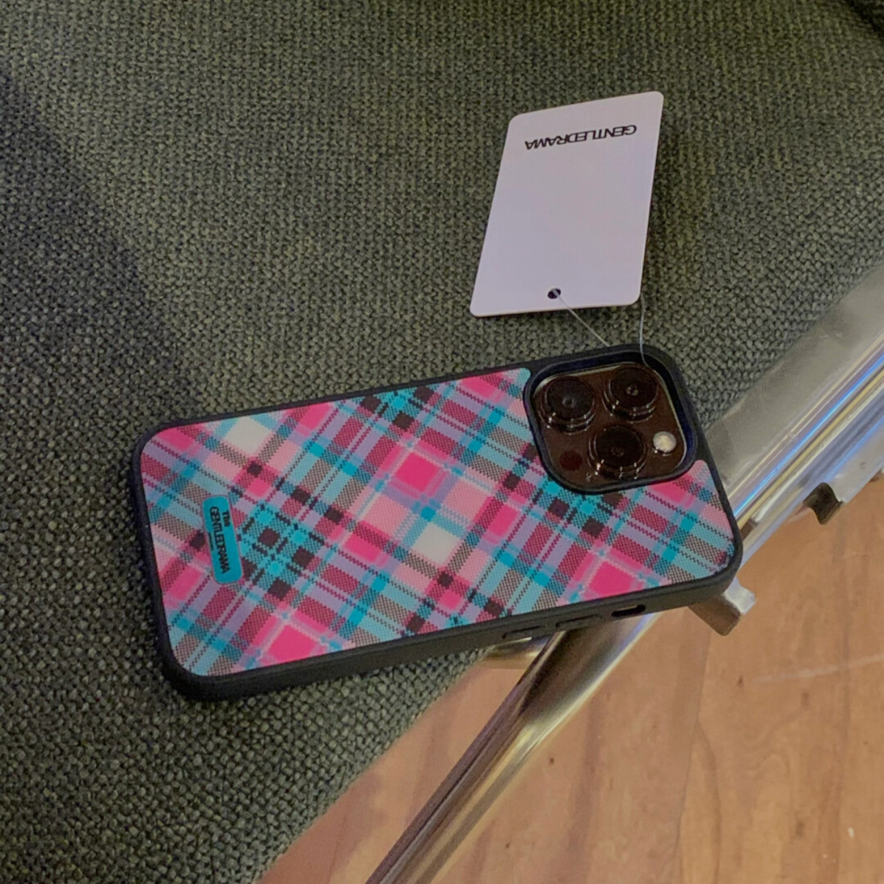 IPhone Case Plaid Style Purple Blue