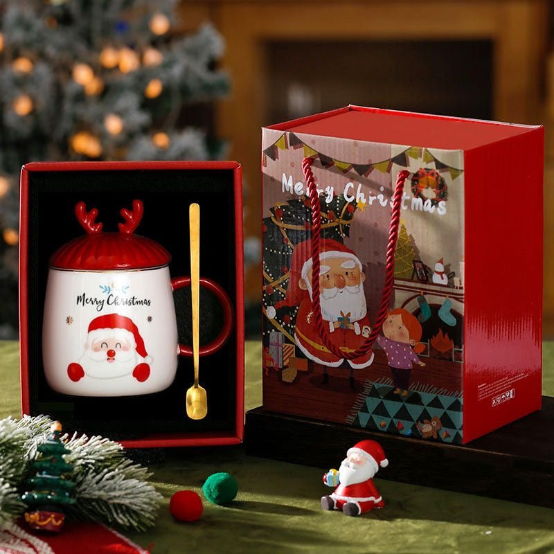 Christmas Holiday Gift Coffee Mug with Lid inspired by Antlers