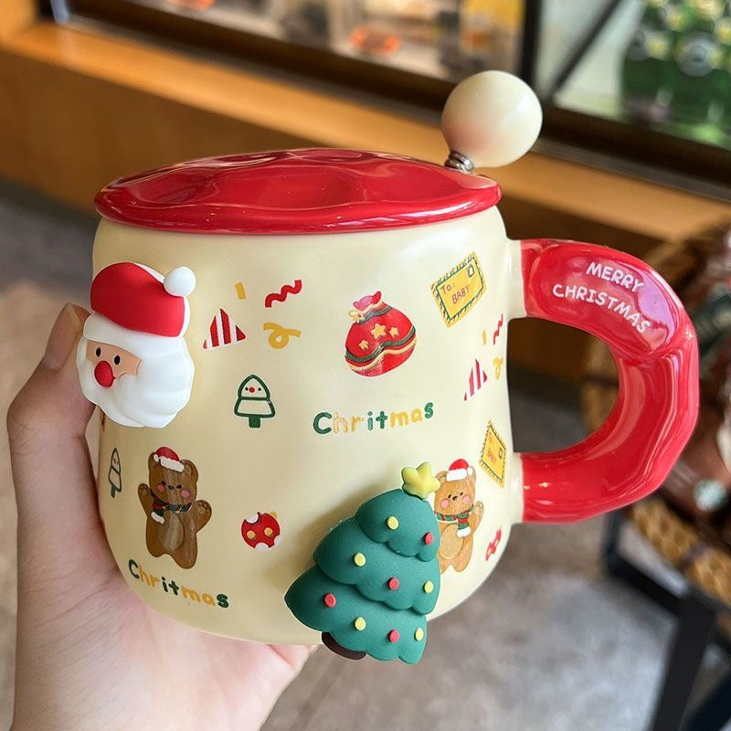 Christmas Gift Holiday Coffee Mug with Lid