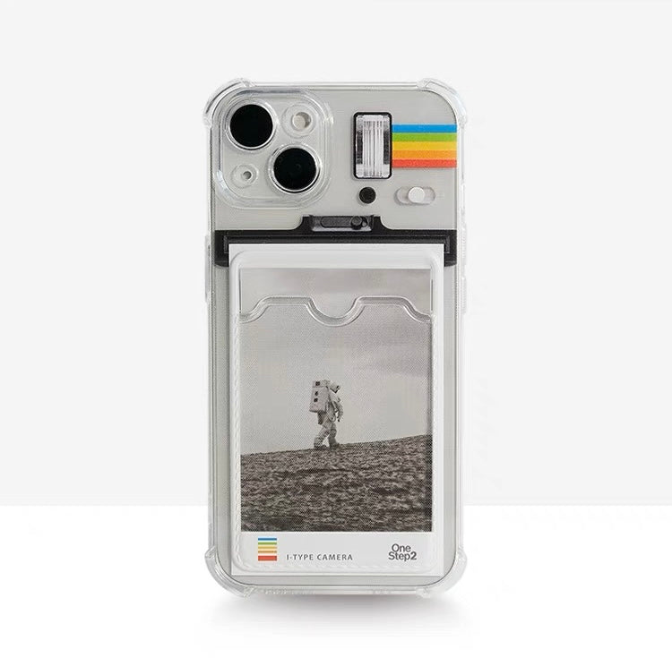 IPhone Case Polariziod Minimalism Style with Mirror Card Slot and String