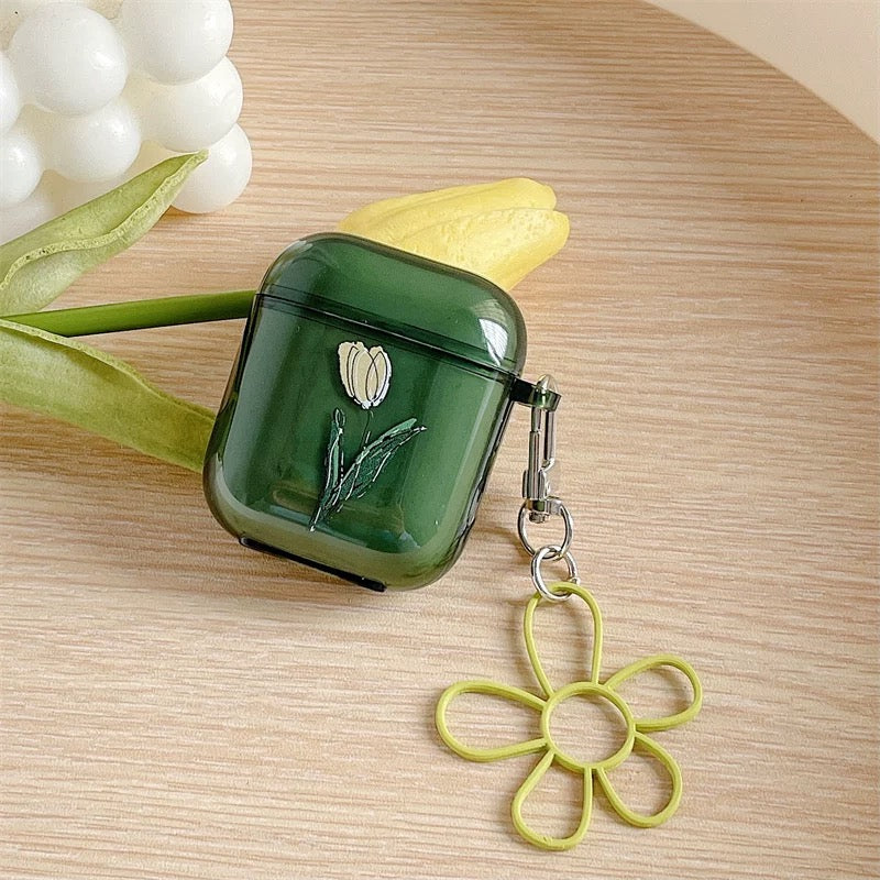 AirPod Case Green Flower