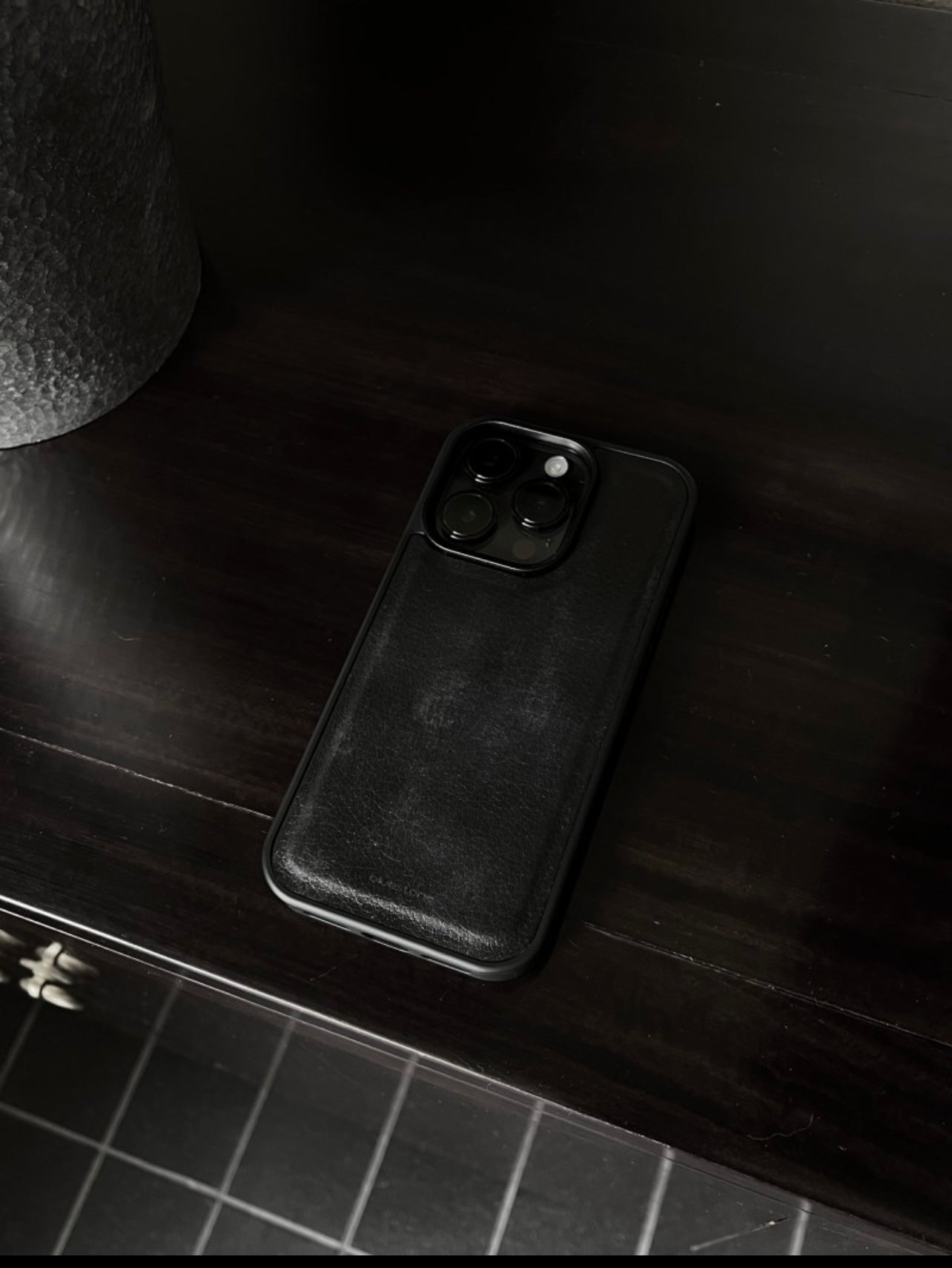 IPhone Case Vegan Leather Style Black