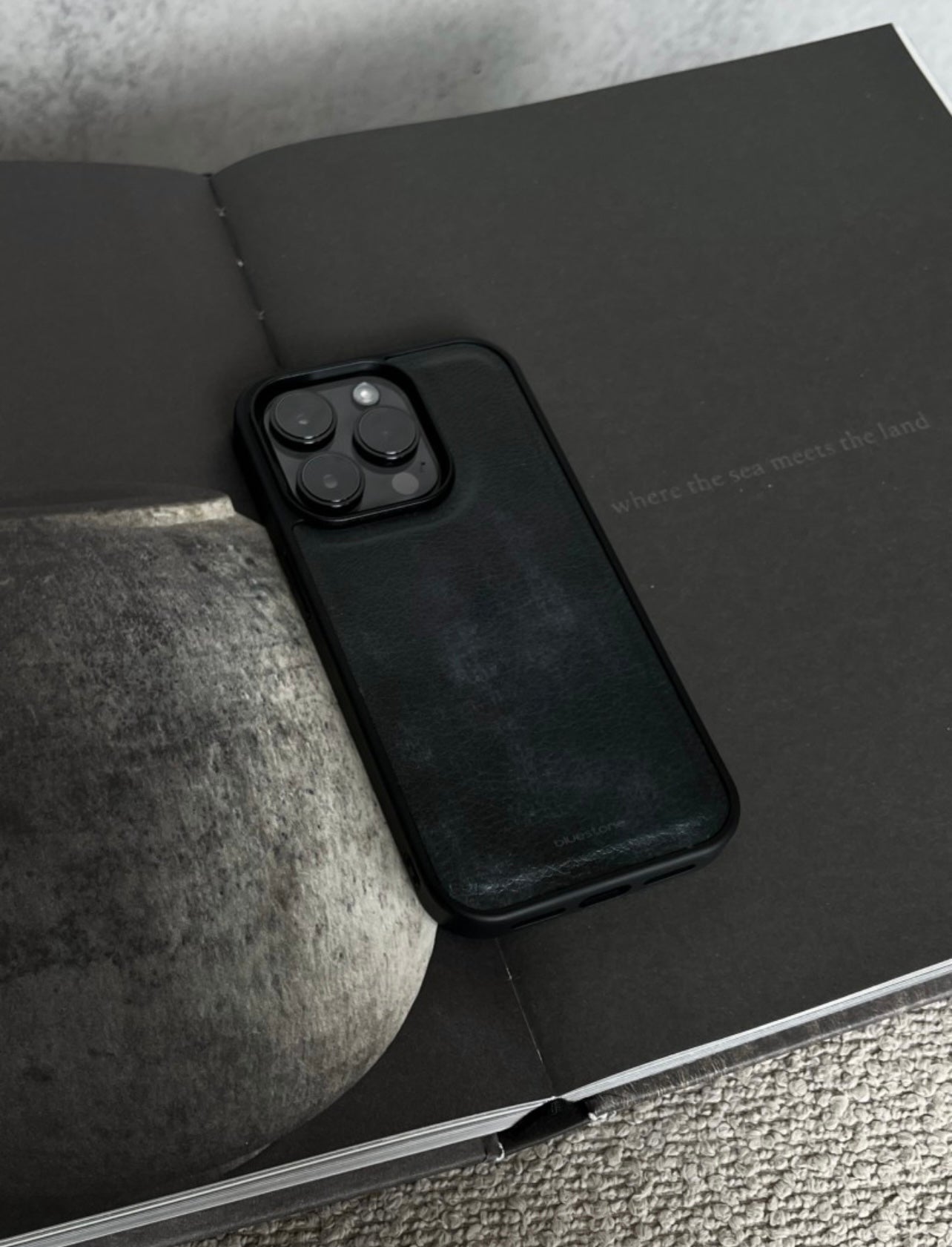 IPhone Case Vegan Leather Style Black
