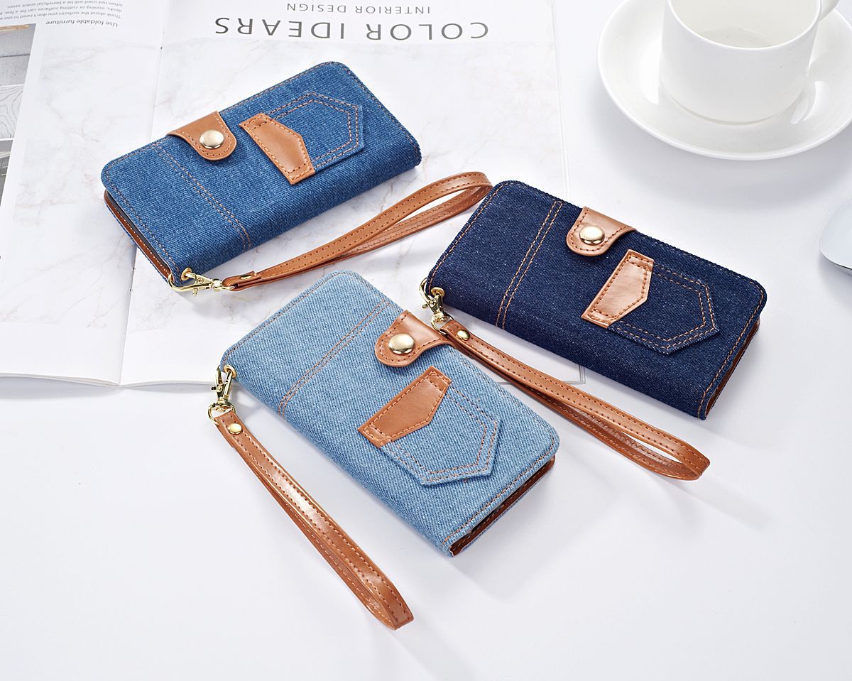 IPhone Wallet Case Card Holder Jeans Style