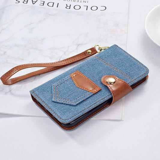IPhone Wallet Case Card Holder Jeans Style
