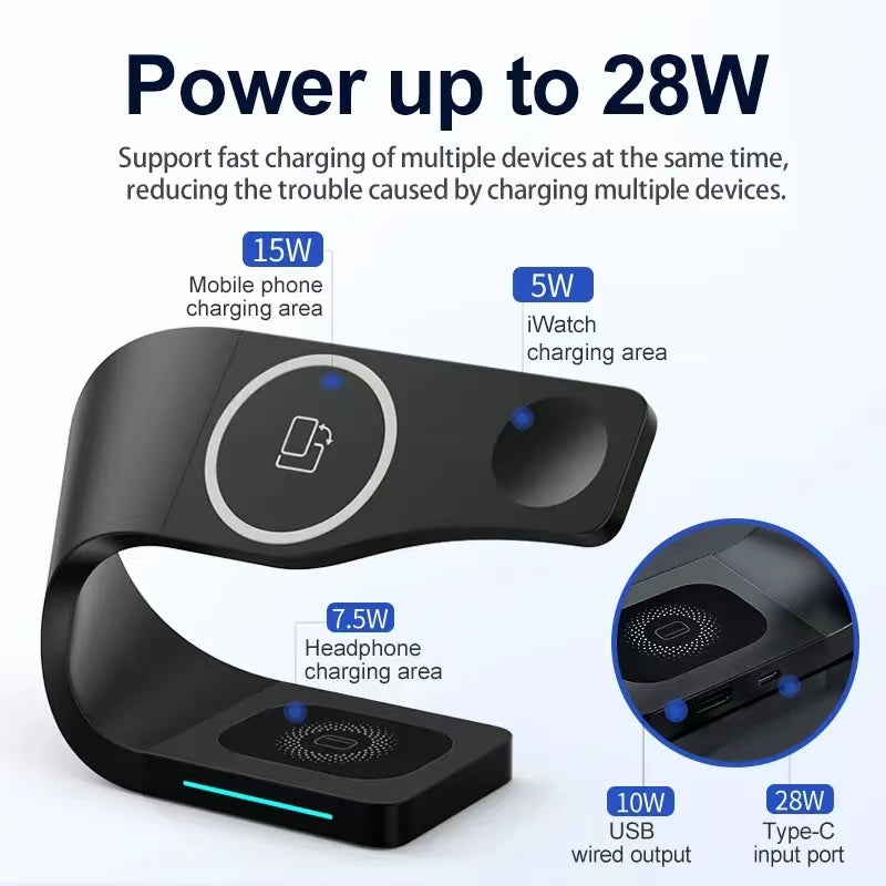 4 in 1 IPhone Family Charger Magsafe Wireless Charger for IPhone Apple Watch Airpods