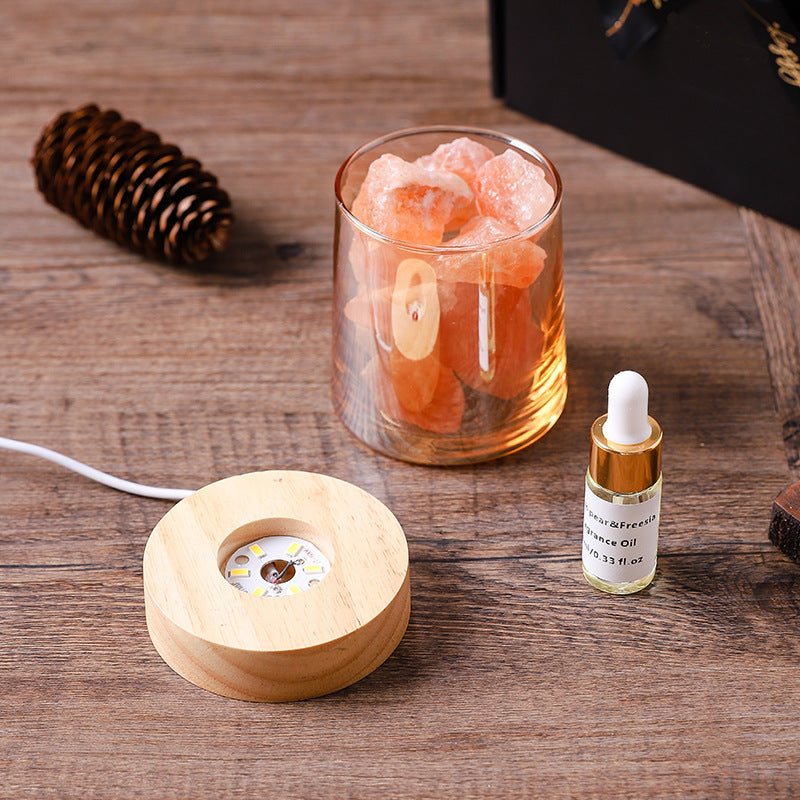 USB Natural Himalayan Salt Lamp Led Lamp Novelty Lighting Aroma Oil Diffuser