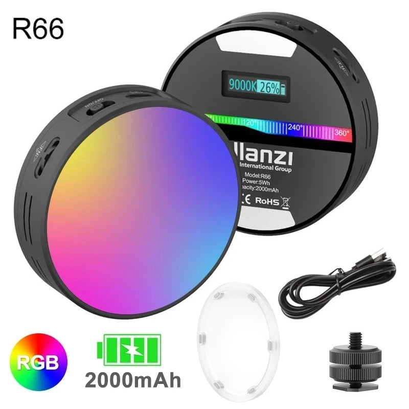 VIJIM Ulanzi VL49 and R66 RGB LED Video Light Camera Light Home Atmosphere Light