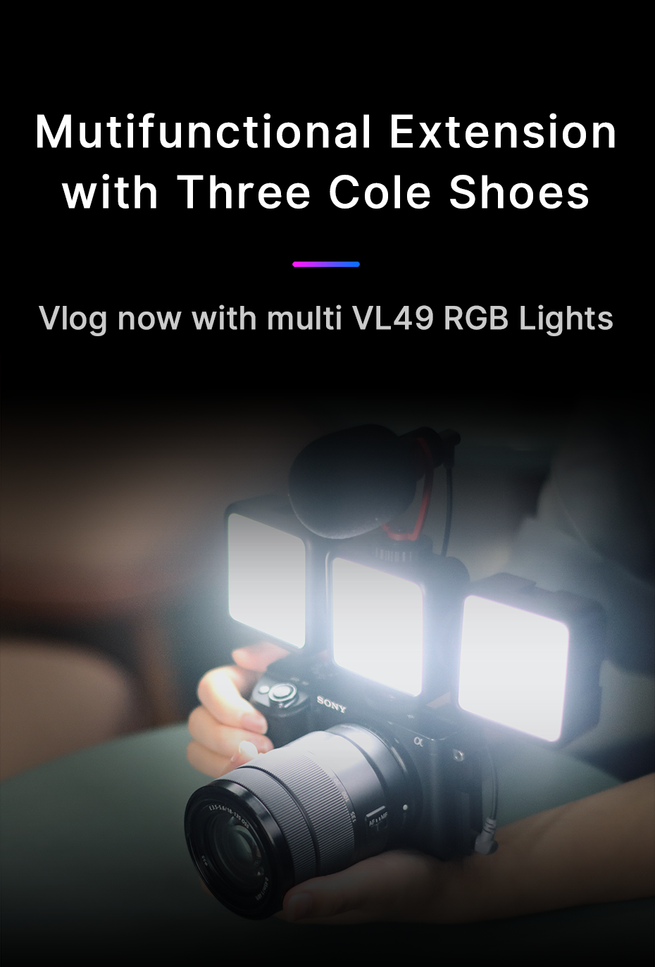 VIJIM Ulanzi VL49 and R66 RGB LED Video Light Camera Light Home Atmosphere Light