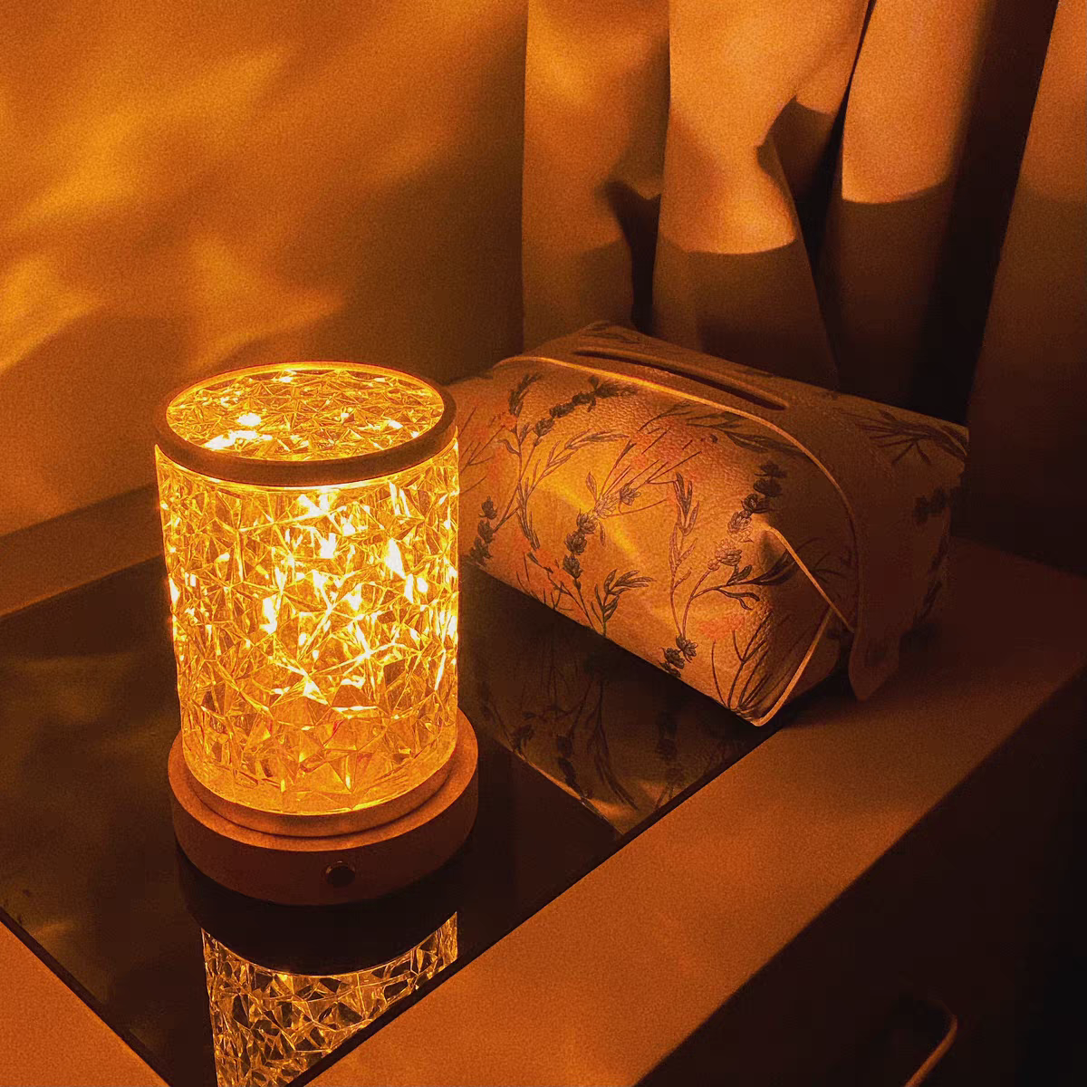 LED Floating Water Lamp Rechargeable Table Lamp Warm Light