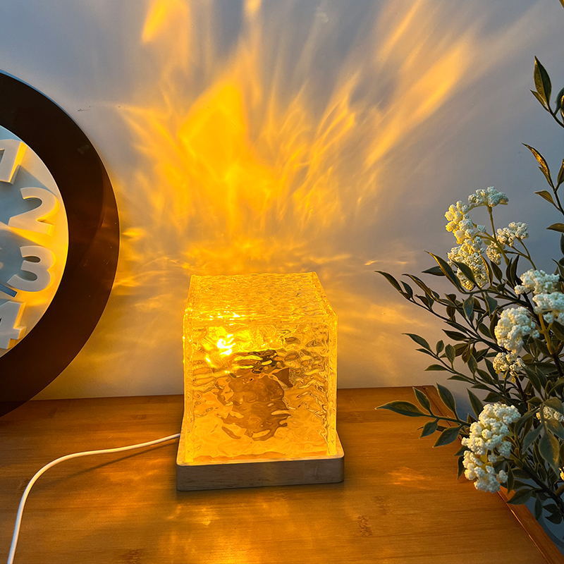 RGB Atmosphere Rotating Water Ripple Wave Lamp Warm Light Bedroom Light