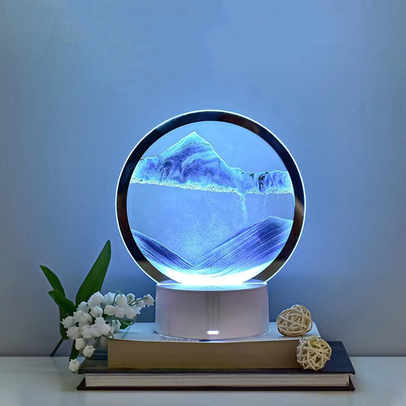 RGB Sandscape Table Lamp with 7 Colors USB 3D Natural Landscape Home Decor