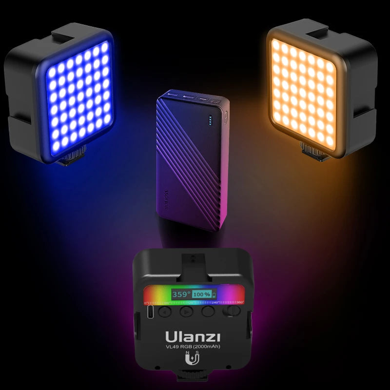 VIJIM Ulanzi VL49 and R66 RGB LED Video Light Camera Light Home Atmosphere Light