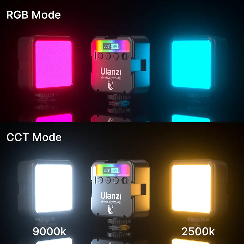 VIJIM Ulanzi VL49 and R66 RGB LED Video Light Camera Light Home Atmosphere Light