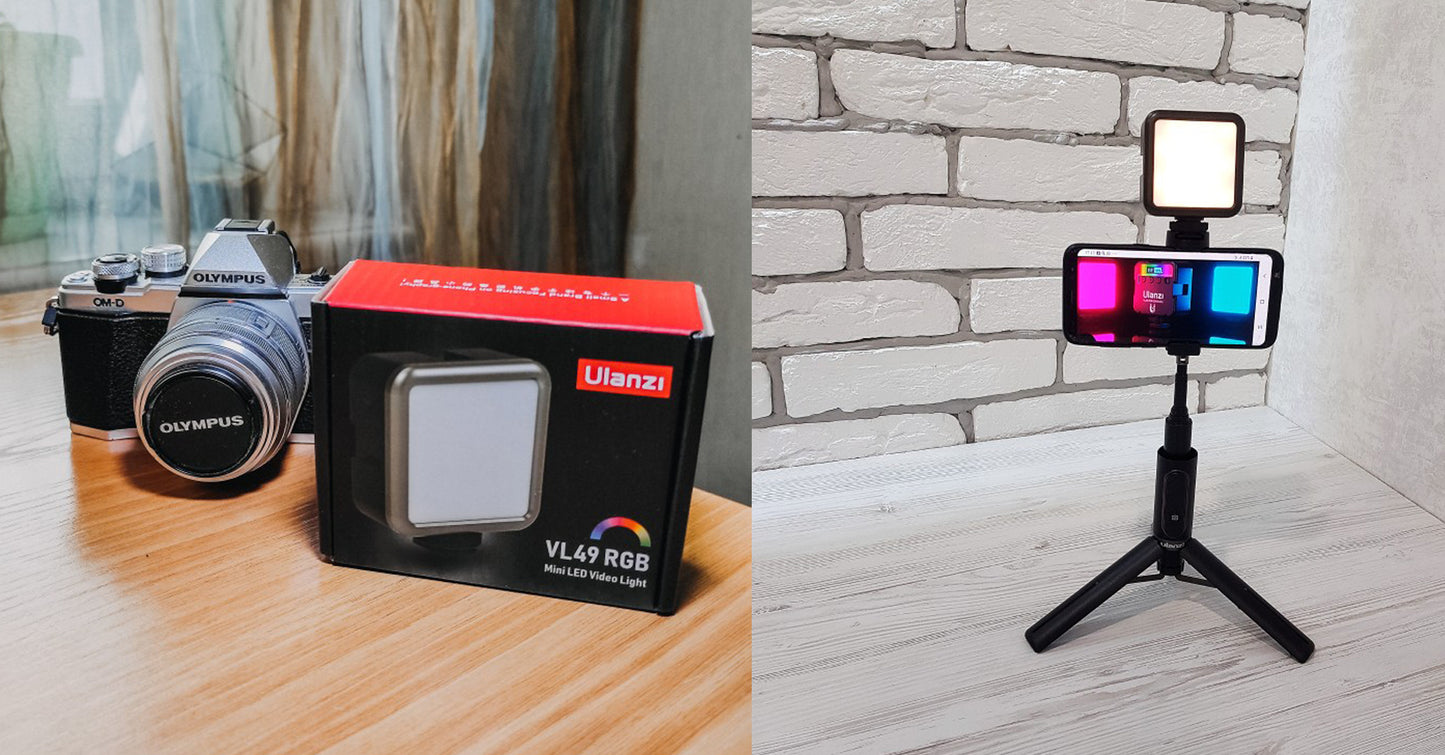 VIJIM Ulanzi VL49 and R66 RGB LED Video Light Camera Light Home Atmosphere Light