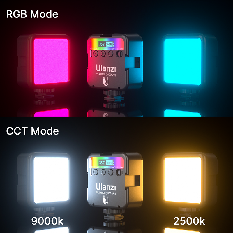 VIJIM Ulanzi VL49 and R66 RGB LED Video Light Camera Light Home Atmosphere Light