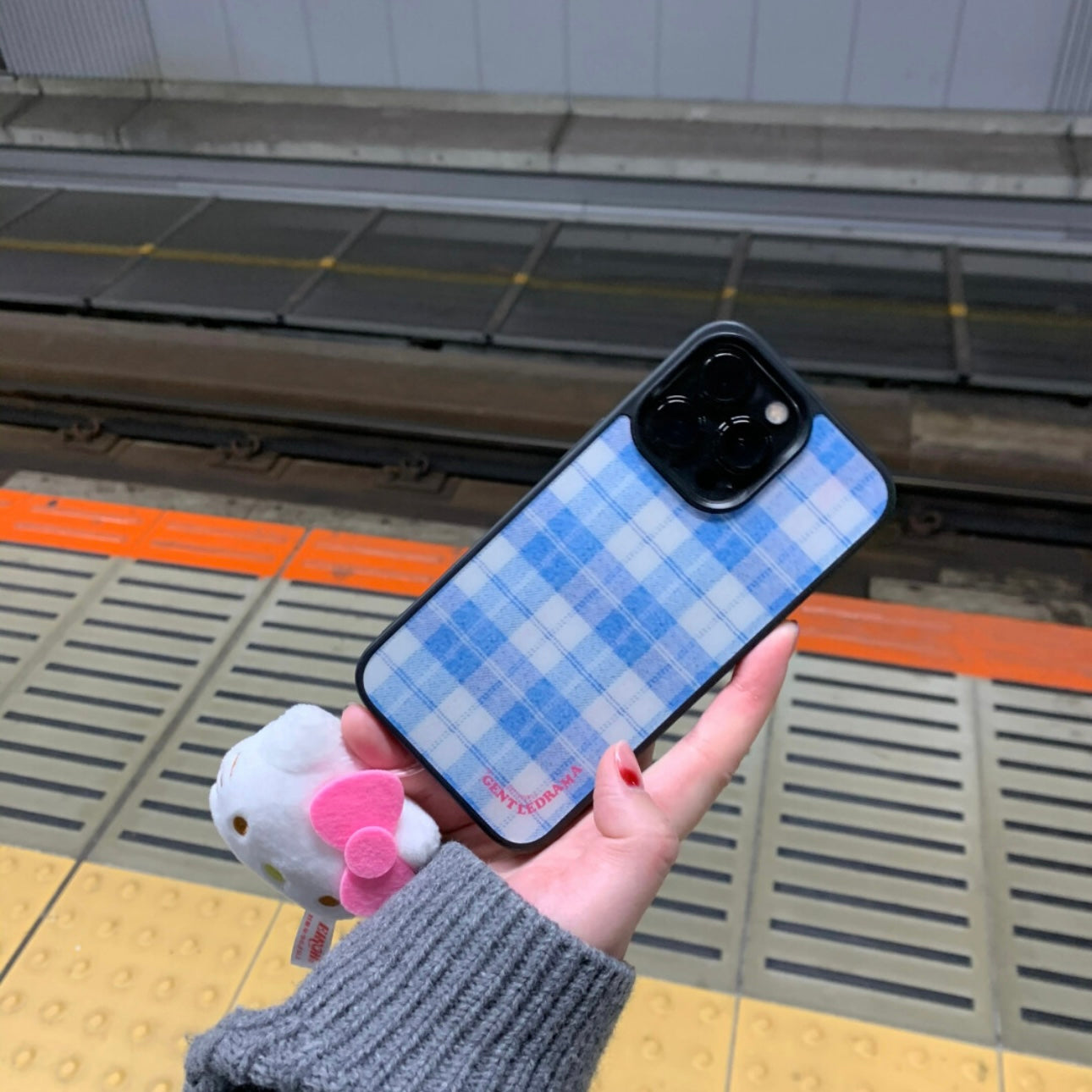 IPhone Case Blue Plaid Style