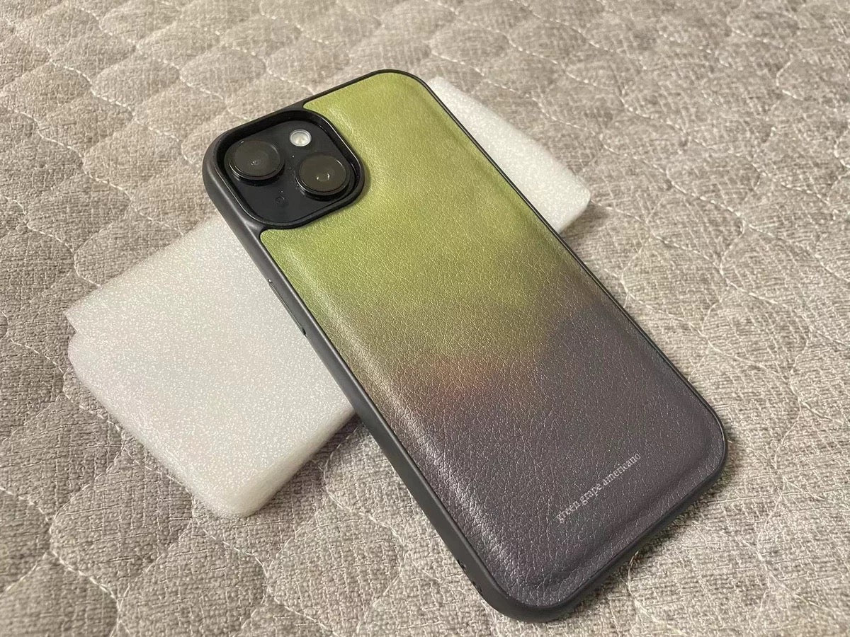 IPhone Case Plum Green Vegan Leather