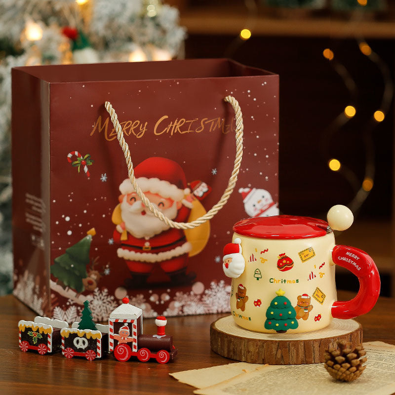 Christmas Gift Holiday Coffee Mug with Lid