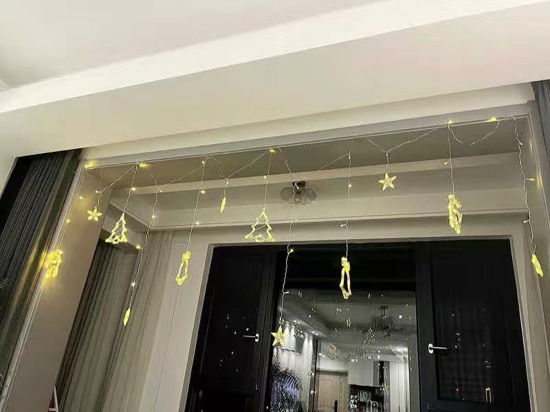 Christmas Hanging Lights Decor Lights with USB Charging and Remote Control