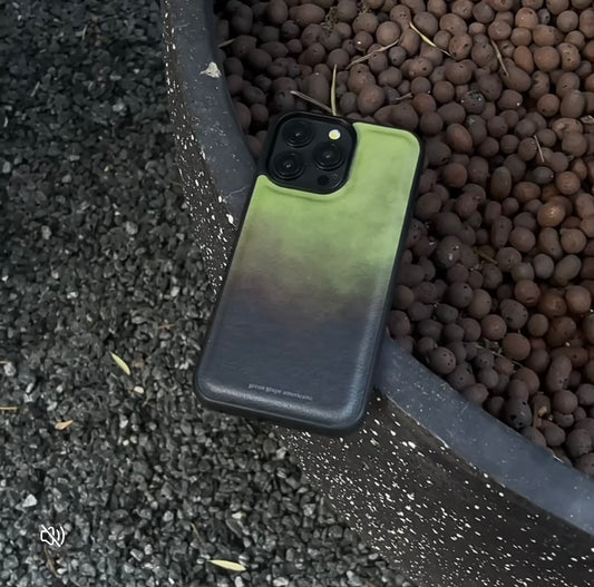 IPhone Case Plum Green Vegan Leather