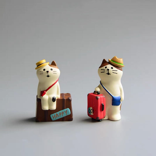 Adorable Travel Together Cats Desk Ornament Home Decoration Accent