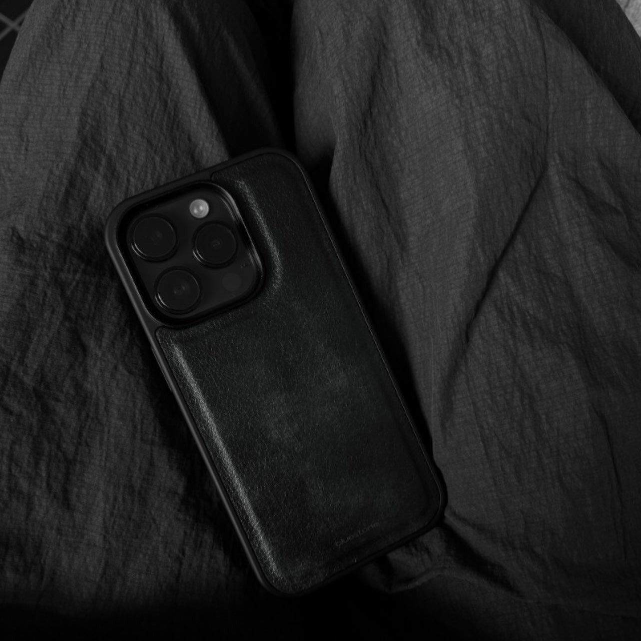 IPhone Case Vegan Leather Style Black