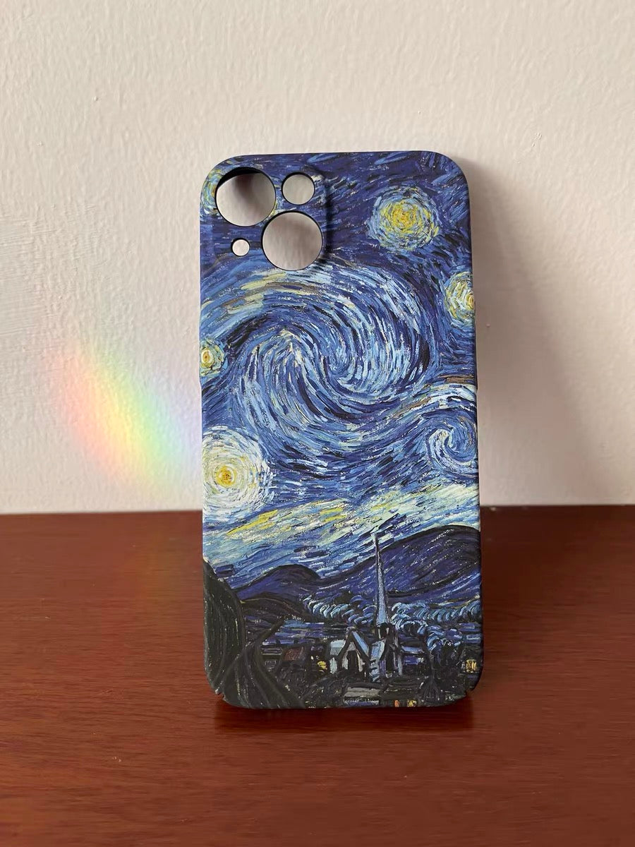 IPhone Case Starry Sky Blue Impressionist Paining Style