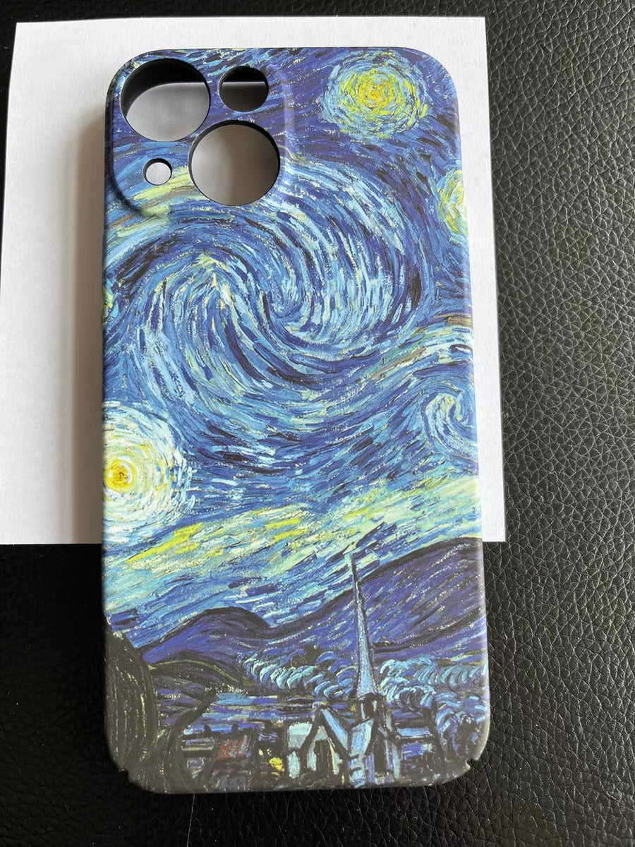 IPhone Case Starry Sky Blue Impressionist Paining Style