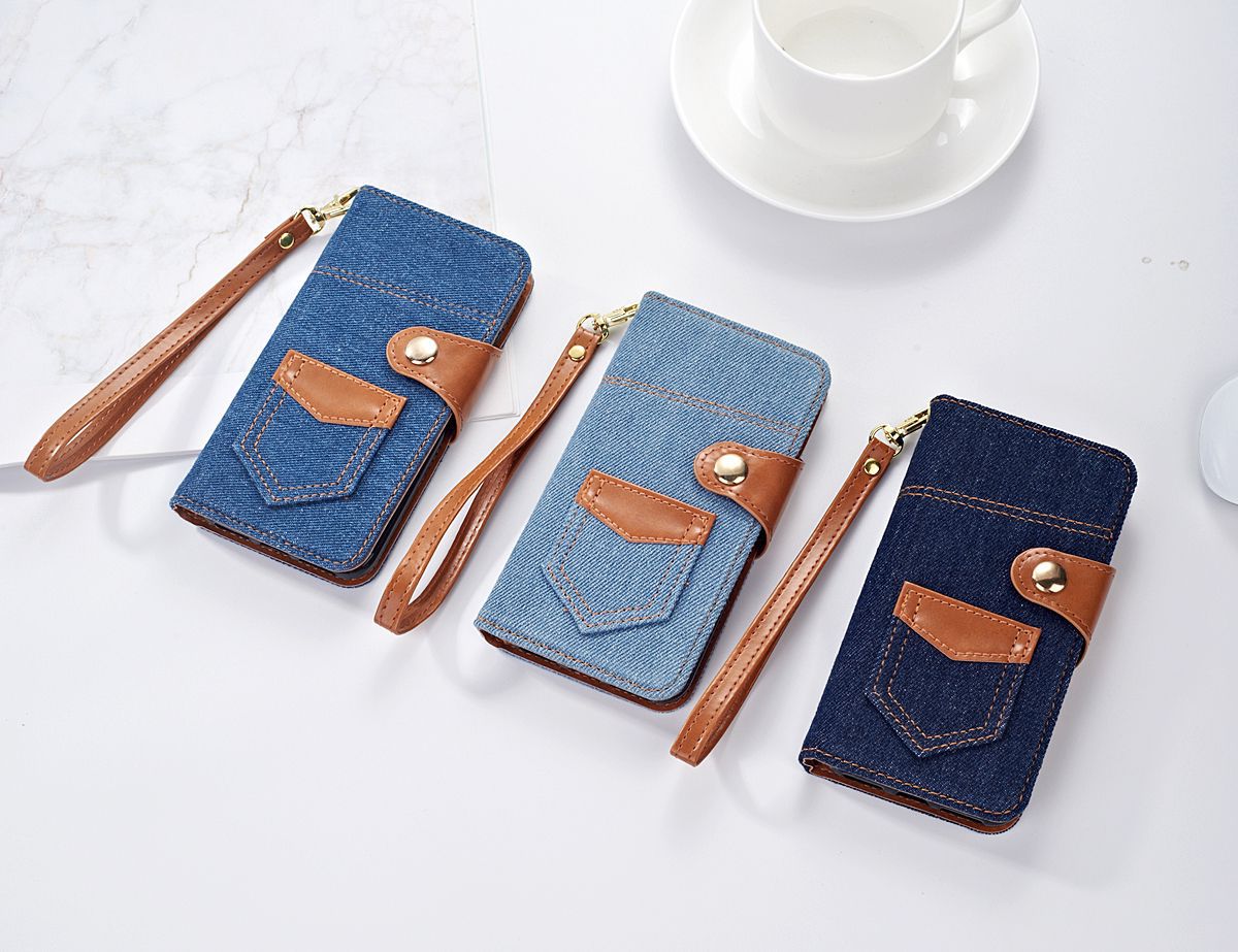 IPhone Wallet Case Card Holder Jeans Style