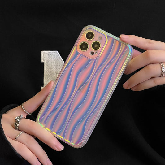 Silicone iPhone Case Wave Style Laser