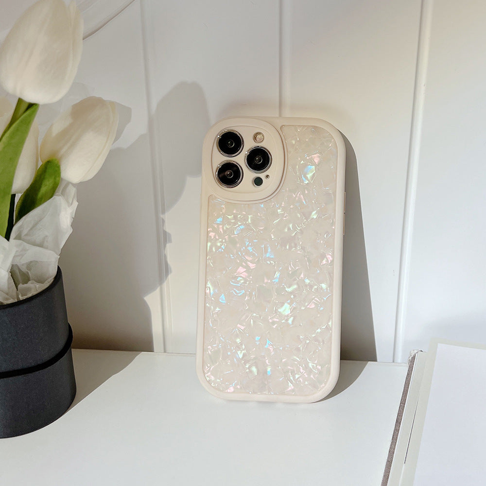 IPhone Case Shell Style Pearl White & Light Pink
