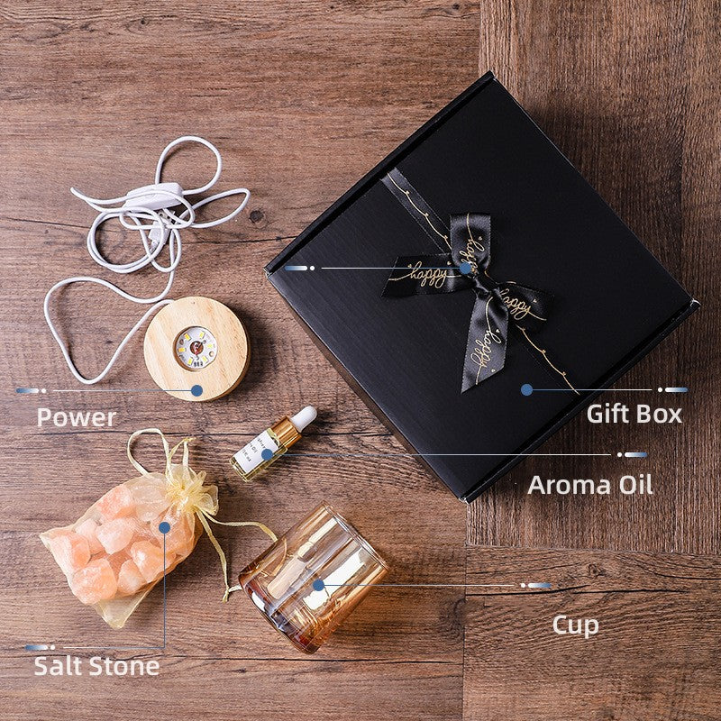 USB Natural Himalayan Salt Lamp Led Lamp Novelty Lighting Aroma Oil Diffuser